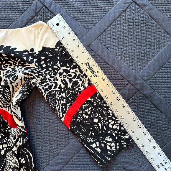 Prabal Gurung Lace Print Fall 2011 dress 8 Sarah Jessica Parker black/cream/red - Picture 15 of 16